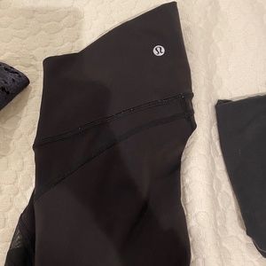 black mesh lululemon leggings hi rise full length
